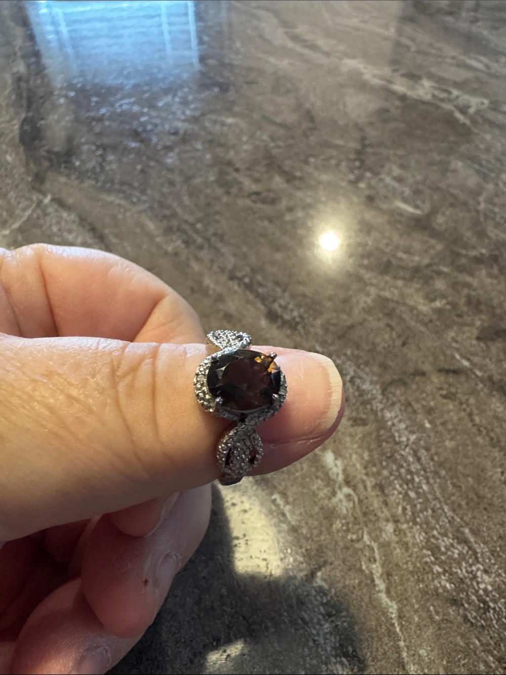 Brown Gemstone Twist Ring